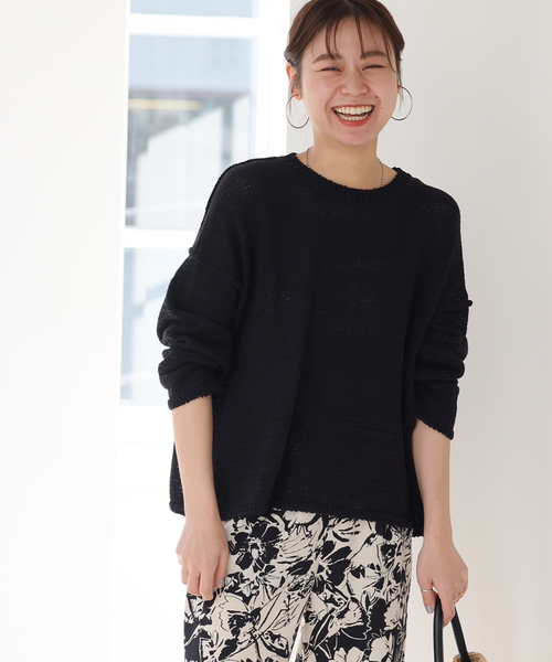 JOURNAL STANDARD relume（ジャーナルスタンダード　レリューム）の「《追加》テープヤーンルーズプルオーバー（ニット/セーター・レディース・ホワイト/ブラック/サックスブルー・FREE）」の8枚目の写真