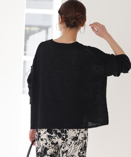 JOURNAL STANDARD relume（ジャーナルスタンダード　レリューム）の「《追加》テープヤーンルーズプルオーバー（ニット/セーター・レディース・ホワイト/ブラック/サックスブルー・FREE）」の10枚目の写真