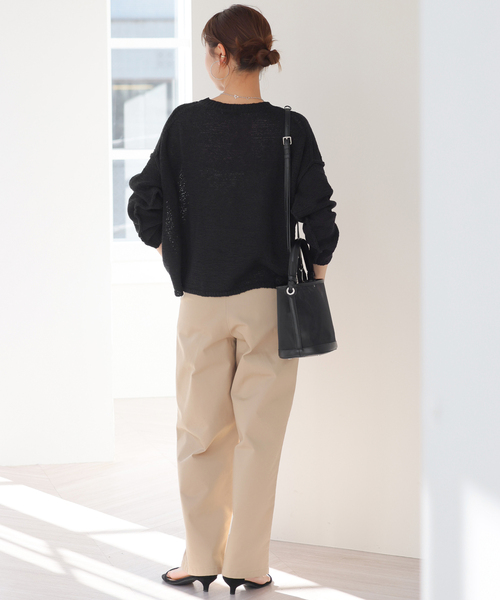 JOURNAL STANDARD relume（ジャーナルスタンダード　レリューム）の「《追加》テープヤーンルーズプルオーバー（ニット/セーター・レディース・ホワイト/ブラック/サックスブルー・FREE）」の12枚目の写真