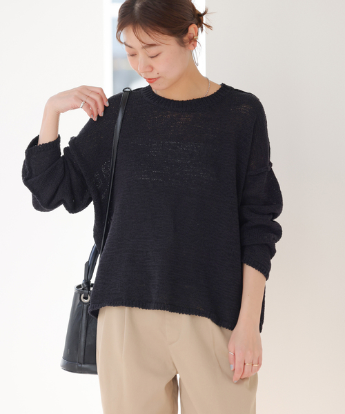 JOURNAL STANDARD relume（ジャーナルスタンダード　レリューム）の「《追加》テープヤーンルーズプルオーバー（ニット/セーター・レディース・ホワイト/ブラック/サックスブルー・FREE）」の13枚目の写真