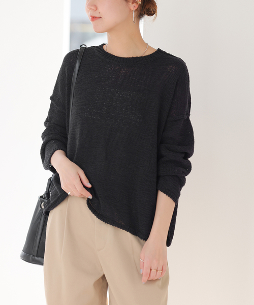 JOURNAL STANDARD relume（ジャーナルスタンダード　レリューム）の「《追加》テープヤーンルーズプルオーバー（ニット/セーター・レディース・ホワイト/ブラック/サックスブルー・FREE）」の14枚目の写真