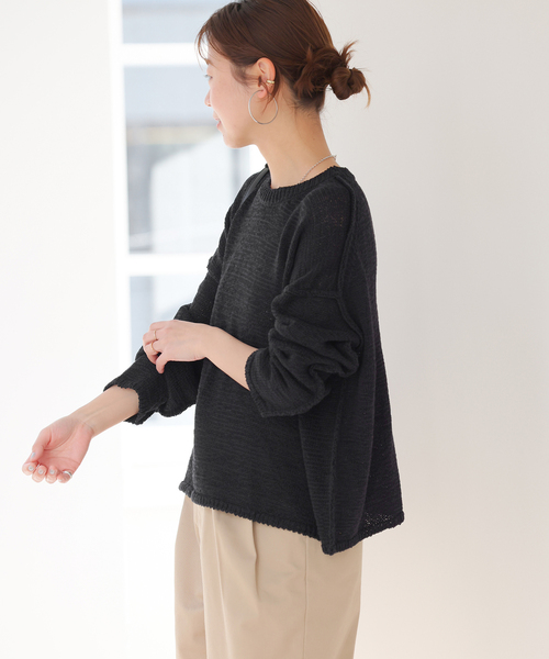 JOURNAL STANDARD relume（ジャーナルスタンダード　レリューム）の「《追加》テープヤーンルーズプルオーバー（ニット/セーター・レディース・ホワイト/ブラック/サックスブルー・FREE）」の16枚目の写真