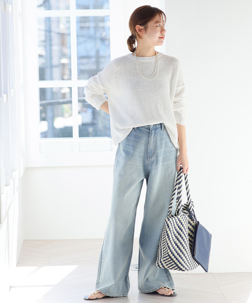 JOURNAL STANDARD relume（ジャーナルスタンダード　レリューム）の「《追加》テープヤーンルーズプルオーバー（ニット/セーター・レディース・ホワイト/ブラック/サックスブルー・FREE）」の18枚目の写真