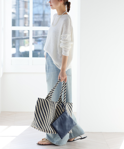 JOURNAL STANDARD relume（ジャーナルスタンダード　レリューム）の「《追加》テープヤーンルーズプルオーバー（ニット/セーター・レディース・ホワイト/ブラック/サックスブルー・FREE）」の19枚目の写真