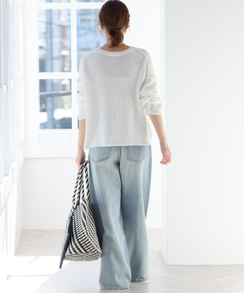 JOURNAL STANDARD relume（ジャーナルスタンダード　レリューム）の「《追加》テープヤーンルーズプルオーバー（ニット/セーター・レディース・ホワイト/ブラック/サックスブルー・FREE）」の21枚目の写真