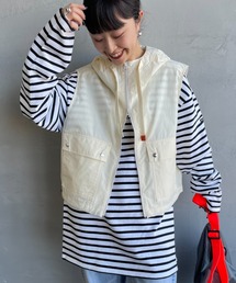 UNIVERSAL OVERALL | [UNIVERSAL OVERALL/ユニバーサルオーバーオール] 別注 ショート丈 フード付きワークベスト(ベスト)