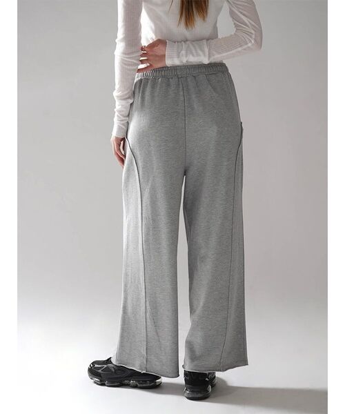 :ETHROF(イーサオブ)の「STUD WIDE SWEATPANTS(スウェットパンツ・レディース・杢グレー/チャコール・FREE)」の8枚目の写真