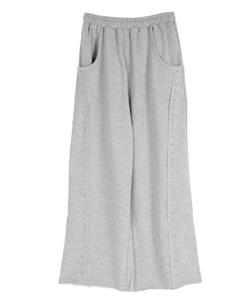 :ETHROF(イーサオブ)の「STUD WIDE SWEATPANTS(スウェットパンツ・レディース・杢グレー/チャコール・FREE)」の20枚目の写真