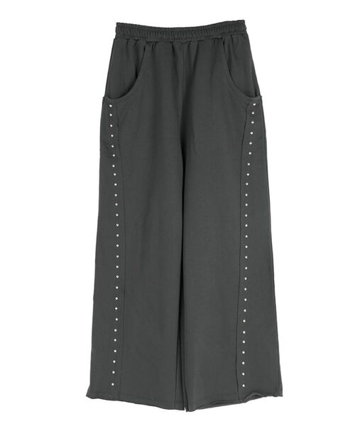 :ETHROF(イーサオブ)の「STUD WIDE SWEATPANTS(スウェットパンツ・レディース・杢グレー/チャコール・FREE)」の21枚目の写真