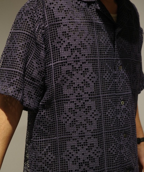 TOGA VIRILIS（トーガ ビリリース）の「TOGA VIRILIS Embroidery S/S shirt（シャツ/ブラウス・メンズ・ネイビー/ベージュ・46）」の5枚目の写真