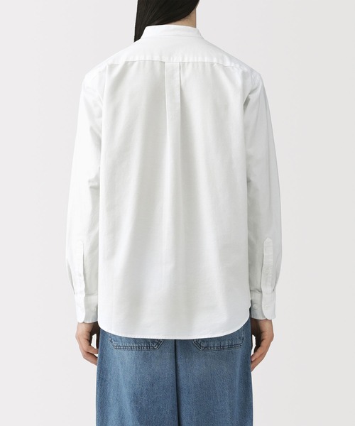 無印良品（ムジルシリョウヒン）の「紳士　洗いざらしオックススタンドカラー長袖シャツ（シャツ/ブラウス・メンズ・ブルー系/ダークグレー/ダークネイビー/ホワイト・M/S/XL/L）」の7枚目の写真