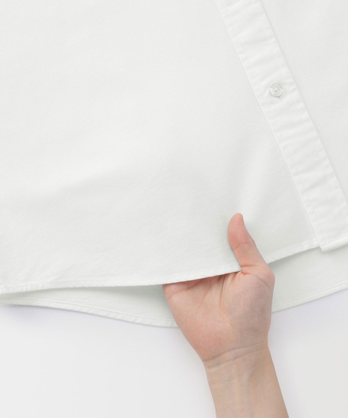 無印良品（ムジルシリョウヒン）の「紳士　洗いざらしオックススタンドカラー長袖シャツ（シャツ/ブラウス・メンズ・ブルー系/ダークグレー/ダークネイビー/ホワイト・M/S/XL/L）」の12枚目の写真