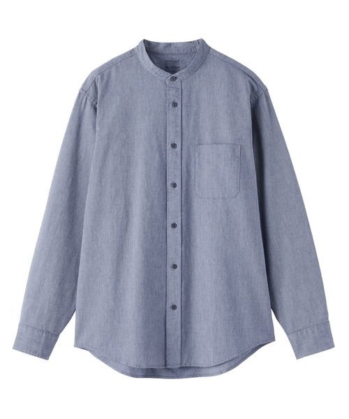 無印良品（ムジルシリョウヒン）の「紳士　洗いざらしオックススタンドカラー長袖シャツ（シャツ/ブラウス・メンズ・ブルー系/ダークグレー/ダークネイビー/ホワイト・M/S/XL/L）」の20枚目の写真