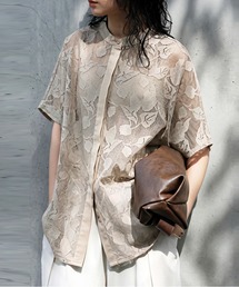 tricot COMME des GARCONS 裁断　花柄　シャツ　シアー シアー」に該当するトップス（花柄・ボタニカル柄）ファッション通販