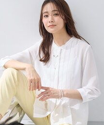 INDIVI | 【洗える／大人シアー】タックプリーツ7分袖ブラウス(シャツ/ブラウス)