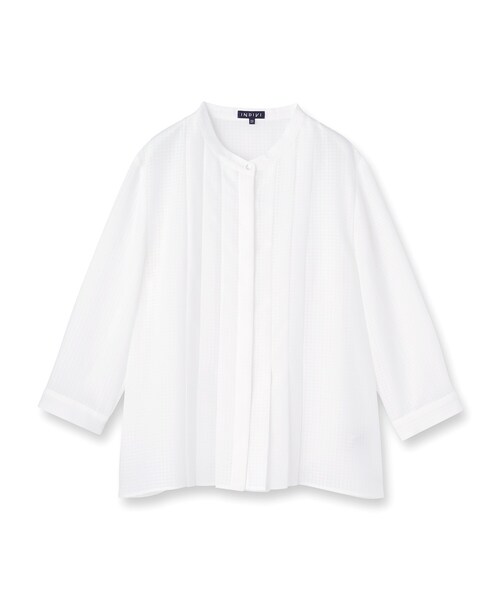 INDIVI（インディヴィ）の「【洗える／大人シアー】タックプリーツ7分袖ブラウス（シャツ/ブラウス・レディース・ホワイト/ブラック・38/15 /13/05/34）」の8枚目の写真