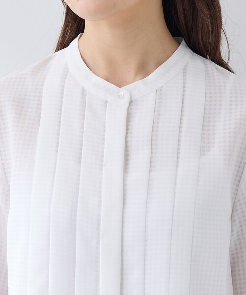 INDIVI（インディヴィ）の「【洗える／大人シアー】タックプリーツ7分袖ブラウス（シャツ/ブラウス・レディース・ホワイト/ブラック・38/15 /13/05/34）」の4枚目の写真
