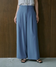 サイドベルトストレートパンツ640816