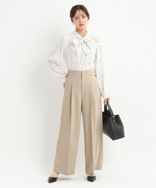 Andemiu（アンデミュウ）の「サイドベルトストレートパンツ640816（スラックス・レディース・ブラック/アイボリー/ライトグレー・SMALL/MEDIUM）」の22枚目の写真