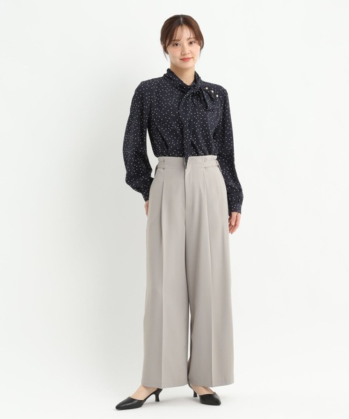 Andemiu（アンデミュウ）の「サイドベルトストレートパンツ640816（スラックス・レディース・ブラック/アイボリー/ライトグレー・SMALL/MEDIUM）」の16枚目の写真