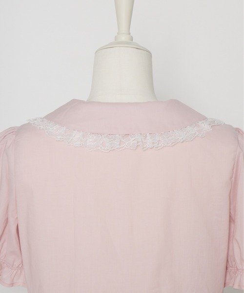 Lolime by mellfy memory(ロリミー バイ メルフィーメモリー)の「ribbon puff sleeve ruffle blouse(シャツ/ブラウス・レディース・ピンク/ホワイト・LL/M)」の15枚目の写真