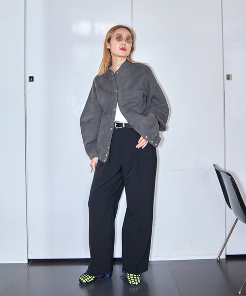 SEEALL（シーオール）の「SEEALL 別注 ERGONOMIC SNAP CARDIGAN [BLACK]：スウェット（スウェット・レディース・ブラック・FREE）」の12枚目の写真