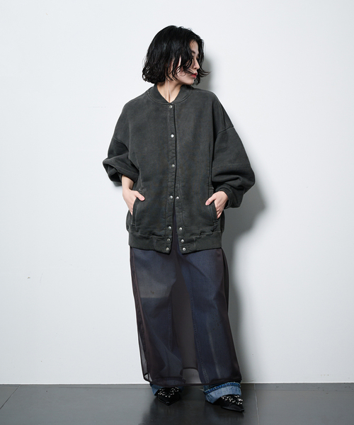 SEEALL（シーオール）の「SEEALL 別注 ERGONOMIC SNAP CARDIGAN [BLACK]：スウェット（スウェット・レディース・ブラック・FREE）」の15枚目の写真