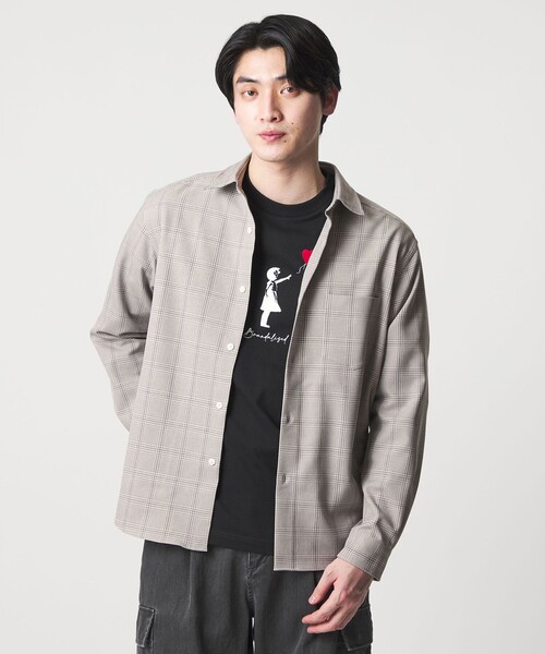 A DAY IN THE LIFE UNITED ARROWS(アデイインザライフユナイテッドアローズ)の「グレンチェック レギュラーカラーシャツ<A DAY IN THE LIFE>(シャツ/ブラウス・メンズ・ライトグレー/オリーブ・L/M)」の2枚目の写真