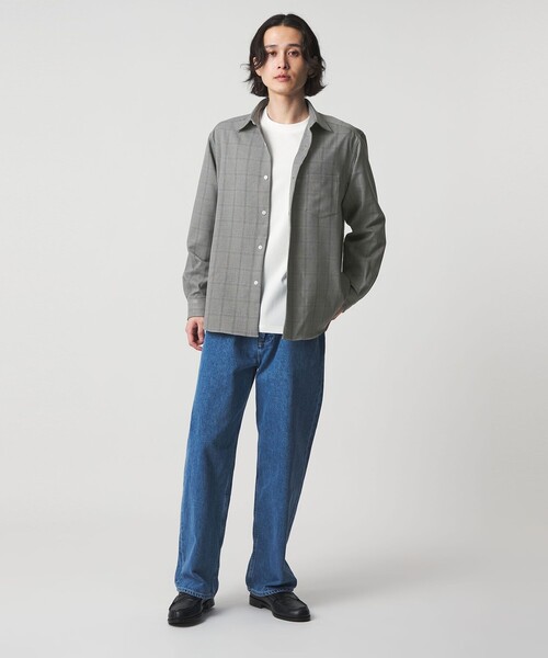 A DAY IN THE LIFE UNITED ARROWS(アデイインザライフユナイテッドアローズ)の「グレンチェック レギュラーカラーシャツ<A DAY IN THE LIFE>(シャツ/ブラウス・メンズ・ライトグレー/オリーブ・L/M)」の4枚目の写真