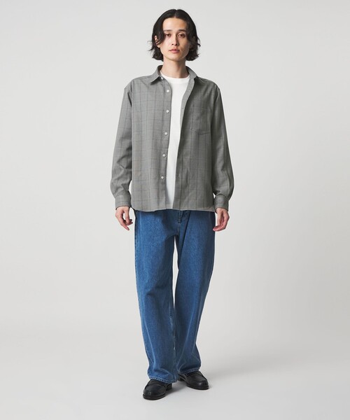 A DAY IN THE LIFE UNITED ARROWS(アデイインザライフユナイテッドアローズ)の「グレンチェック レギュラーカラーシャツ<A DAY IN THE LIFE>(シャツ/ブラウス・メンズ・ライトグレー/オリーブ・L/M)」の5枚目の写真