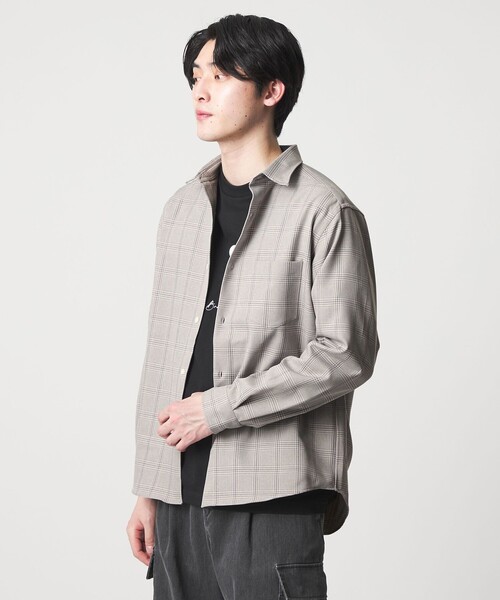 A DAY IN THE LIFE UNITED ARROWS(アデイインザライフユナイテッドアローズ)の「グレンチェック レギュラーカラーシャツ<A DAY IN THE LIFE>(シャツ/ブラウス・メンズ・ライトグレー/オリーブ・L/M)」の6枚目の写真