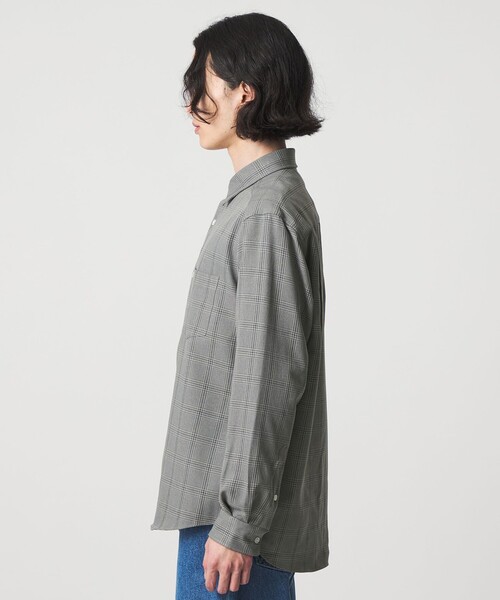 A DAY IN THE LIFE UNITED ARROWS(アデイインザライフユナイテッドアローズ)の「グレンチェック レギュラーカラーシャツ<A DAY IN THE LIFE>(シャツ/ブラウス・メンズ・ライトグレー/オリーブ・L/M)」の10枚目の写真