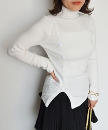 styiro（スタイロ）の「サイドボタンデザインタートルネックリブニット（ニット/セーター）」
