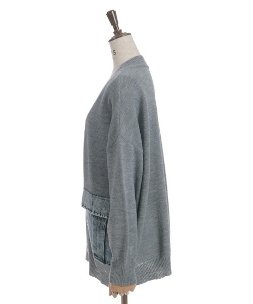 axes femme（アクシーズファム）の「デニムポケットカーディガン（カーディガン/ボレロ・レディース・グレー/ベージュ/ホワイト・FREE）」の5枚目の写真