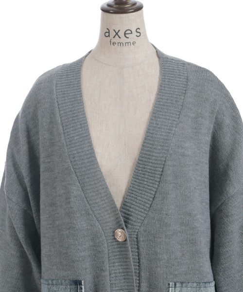 axes femme（アクシーズファム）の「デニムポケットカーディガン（カーディガン/ボレロ・レディース・グレー/ベージュ/ホワイト・FREE）」の7枚目の写真