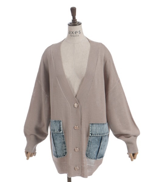 axes femme（アクシーズファム）の「デニムポケットカーディガン（カーディガン/ボレロ・レディース・グレー/ベージュ/ホワイト・FREE）」の13枚目の写真