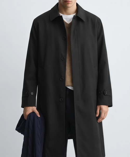 Cloudstyle(クラウドスタイル)の「【Cloudstyle】シンプル 無地 ロングステンカラーコート(ステンカラーコート・メンズ・ブラック・SMALL/MEDIUM/LARGE/X-LARGE)」の1枚目の写真