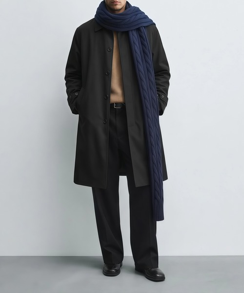 Cloudstyle(クラウドスタイル)の「【Cloudstyle】シンプル 無地 ロングステンカラーコート(ステンカラーコート・メンズ・ブラック・SMALL/MEDIUM/LARGE/X-LARGE)」の15枚目の写真