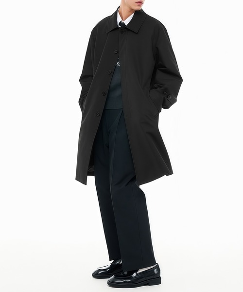 Cloudstyle(クラウドスタイル)の「【Cloudstyle】シンプル 無地 ロングステンカラーコート(ステンカラーコート・メンズ・ブラック・SMALL/MEDIUM/LARGE/X-LARGE)」の18枚目の写真