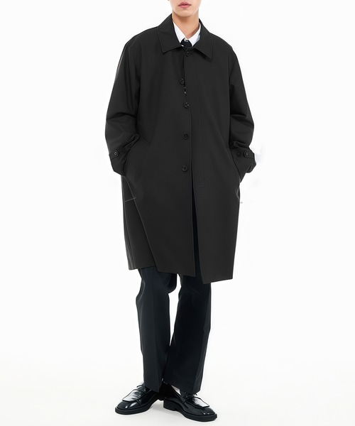 Cloudstyle(クラウドスタイル)の「【Cloudstyle】シンプル 無地 ロングステンカラーコート(ステンカラーコート・メンズ・ブラック・SMALL/MEDIUM/LARGE/X-LARGE)」の19枚目の写真