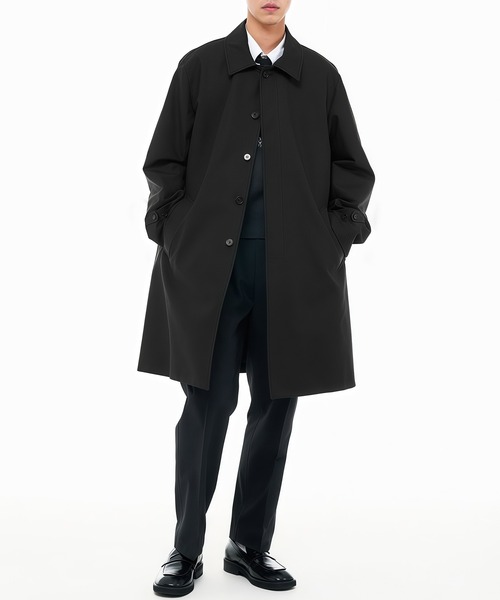 Cloudstyle(クラウドスタイル)の「【Cloudstyle】シンプル 無地 ロングステンカラーコート(ステンカラーコート・メンズ・ブラック・SMALL/MEDIUM/LARGE/X-LARGE)」の20枚目の写真