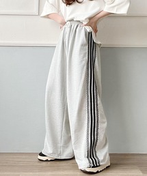 Nana(ナナ)（ナナ）の「レースサイドラインワイドパンツ（スウェットパンツ）」