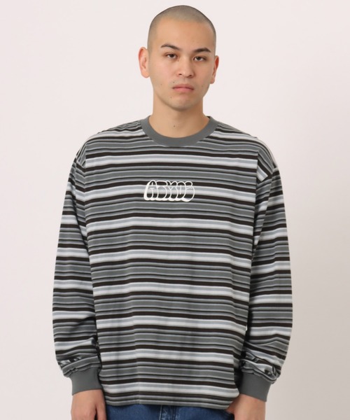 atmos(アトモス)の「atmos Retro Colorway Border LS T-shirt / アトモス レトロ カラー ボーダー LS T-シャツ(Tシャツ/カットソー・メンズ・ブラック/ピンク/グリーン・M/L/XL)」の2枚目の写真
