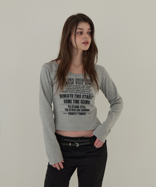 5OML(オーオーエムエル)の「マイオウンドレス ロングスリーブ(メランジグレー)(Tシャツ/カットソー・レディース・グレー・FREE)」の1枚目の写真