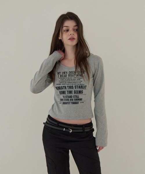 5OML(オーオーエムエル)の「マイオウンドレス ロングスリーブ(メランジグレー)(Tシャツ/カットソー・レディース・グレー・FREE)」の3枚目の写真