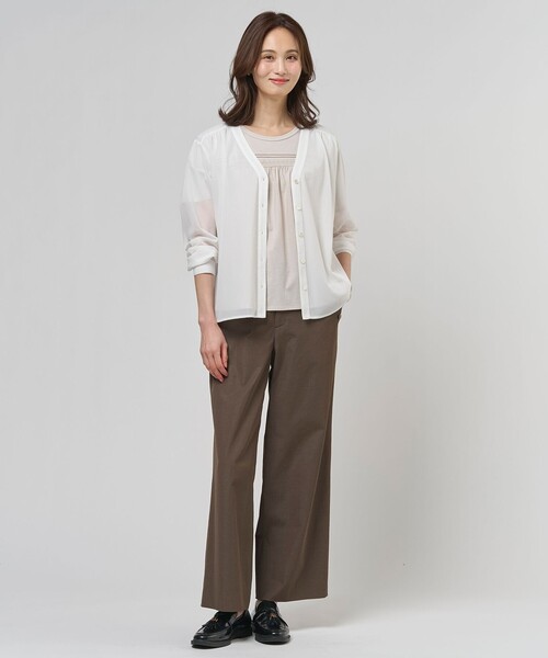 J.PRESS（ジェイプレス）の「麻シェルドライ ワイド ストレート パンツ（その他パンツ・レディース・ネイビー系/アイボリー系/黄土色系/ダークブラウン系・11/9/7）」の18枚目の写真
