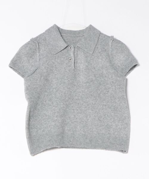 STAY MOTION（ステイモーション）の「【WEB限定】半袖ポロニットトップス［骨格ウェーブ／フェミニン／大人かわいい／カジュアル／韓国ファッション］（ニット/セーター・レディース・ピンク/グレー/アイボリー・F）」の15枚目の写真