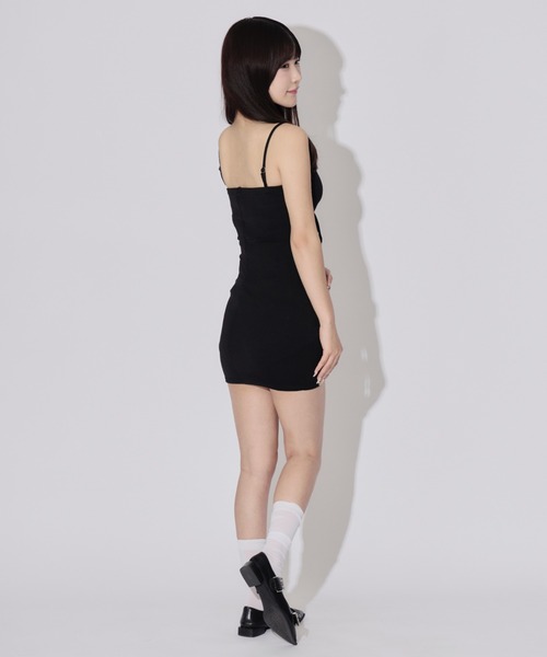 ALLuRing ChaRm(アリュリングチャーム)の「Drawstring Cutout Mini Dress / ドローストリングカットアウトミニワンピース カップ付(ワンピース・レディース・ブラック・FREE)」の15枚目の写真