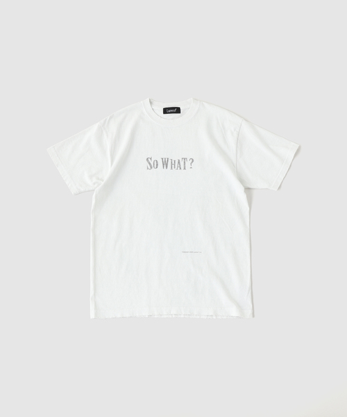 Lamrof(ラムロフ)の「LAMROF / ラムロフ SO WHAT T(Tシャツ/カットソー・メンズ・ホワイト/ブラック・1/2)」の2枚目の写真