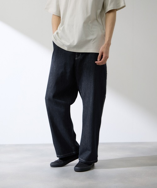 NAVY(ネイビー)の「NAVY デニムペインターパンツ 裾ドローコード(デニムパンツ・メンズ・ネイビー/ブルー系・S/M/L/XL)」の4枚目の写真